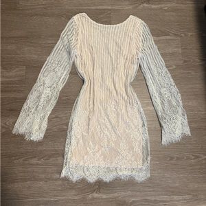 Ivory lace long sleeve dress